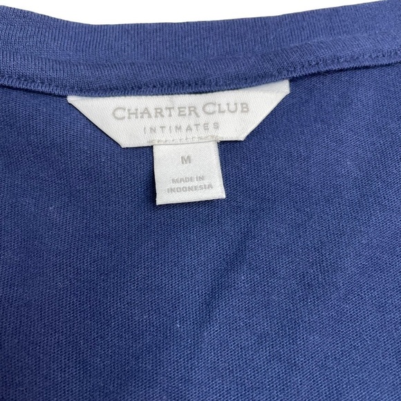 Charter Club Intimates V-Neck Long Sleeve Pajama Tops Navy & Black Bundle Medium - Picture 3 of 9